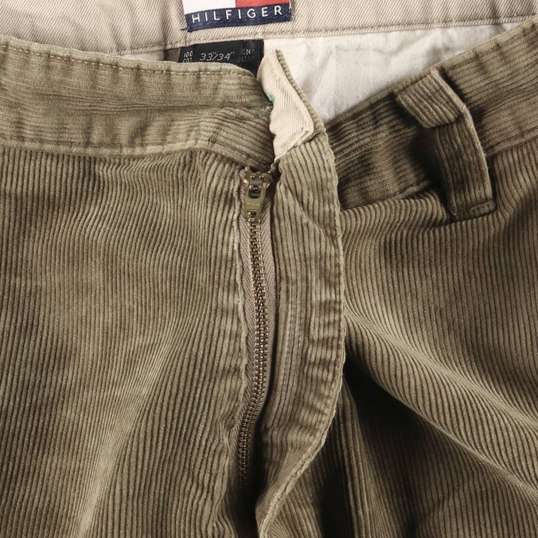 90'S Tommy Hilfiger Corduroy Pants Men's Size W32 cotton Khaki type beige Vintage Second Hand
