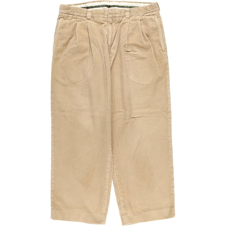 LLBean Two-pleat Corduroy Pants, Men's, Size W36 cotton Beige type Vintage Second Hand