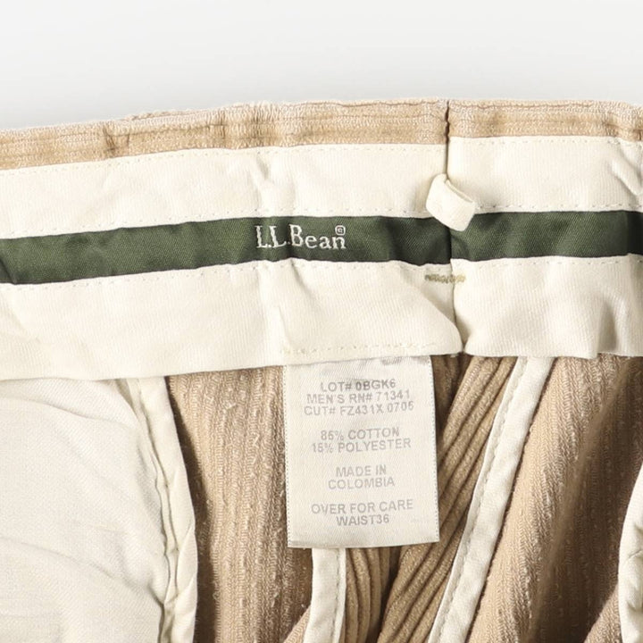 LLBean Two-pleat Corduroy Pants, Men's, Size W36 cotton Beige type Vintage Second Hand