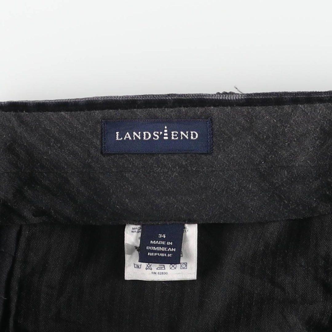 LANDS' END Corduroy Pants Men's Size W34 cotton navy blue type Vintage Second Hand