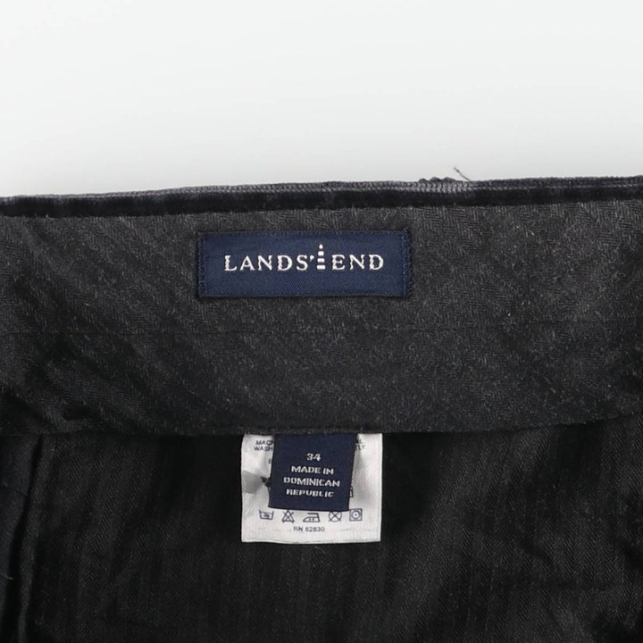 LANDS' END Corduroy Pants Men's Size W34 cotton navy blue type Vintage Second Hand