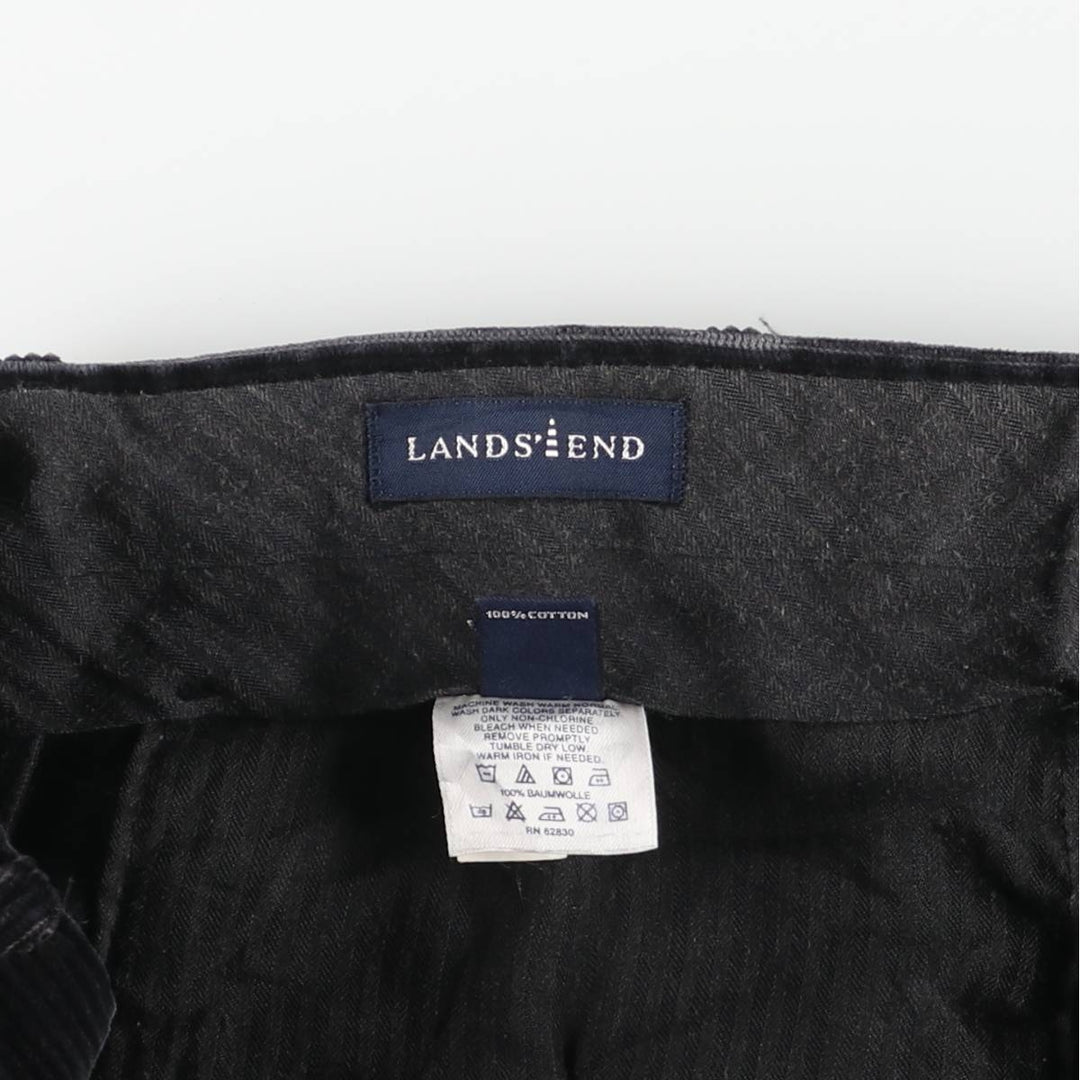 LANDS' END Corduroy Pants Men's Size W34 cotton navy blue type Vintage Second Hand
