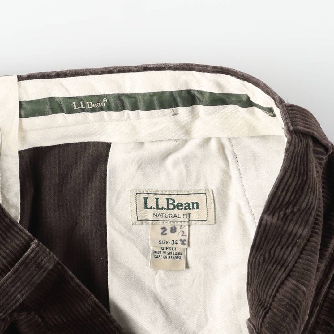 LLBean Natural Fit Corduroy Pants, Men's, Size 34 cotton brown type Vintage Second Hand