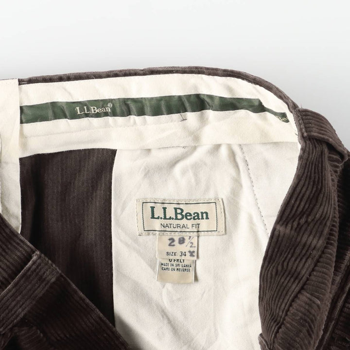 LLBean Natural Fit Corduroy Pants, Men's, Size 34 cotton brown type Vintage Second Hand