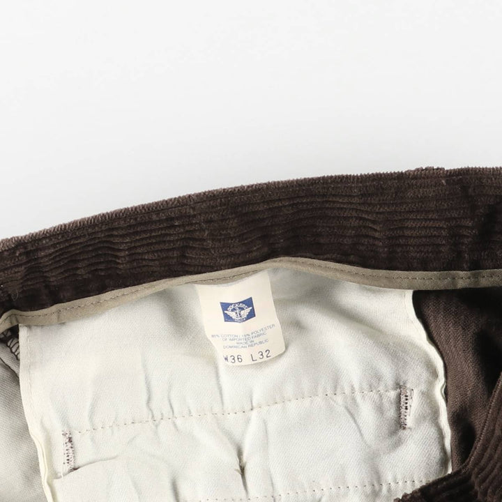 Dockers Khakis Wide-Ribbed Two-Pleated Corduroy Pants, Men's, Size W35 cotton brown type Vintage Second Hand