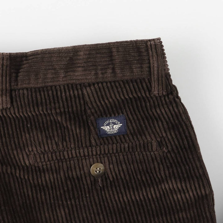 Dockers Khakis Wide-Ribbed Two-Pleated Corduroy Pants, Men's, Size W35 cotton brown type Vintage Second Hand
