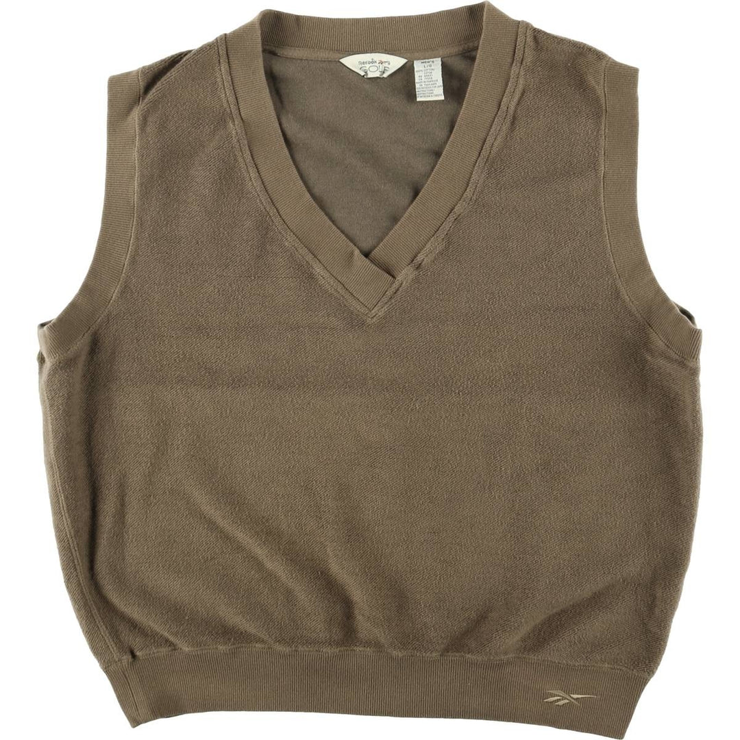 Reebok Golf V-neck sweat vest, men's size L cotton brown type Vintage Second Hand