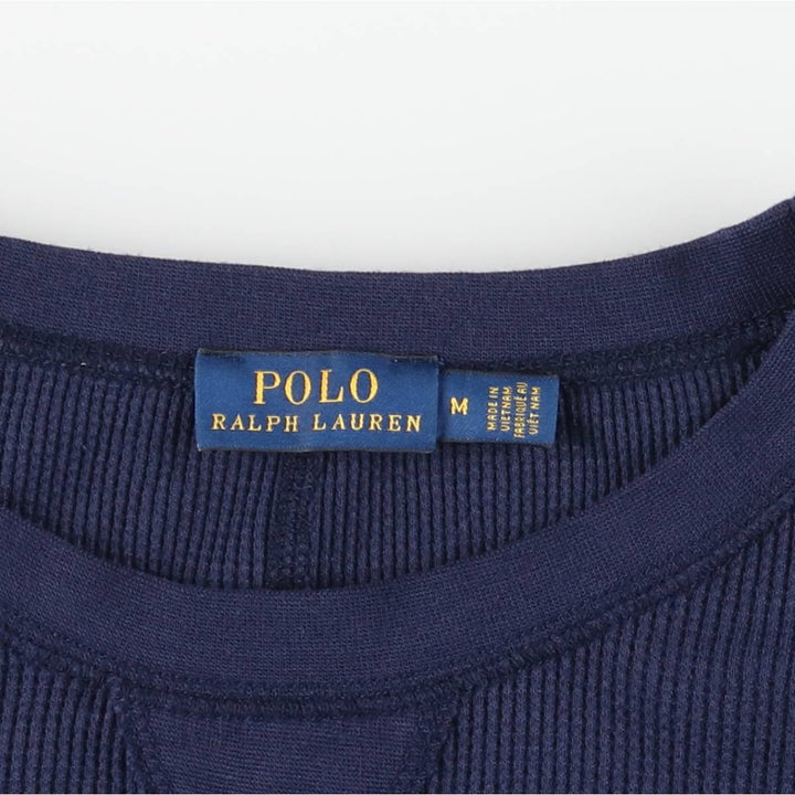 Ralph Lauren POLO RALPH LAUREN long-sleeved long dress, women's size M cotton navy blue type Vintage Second Hand