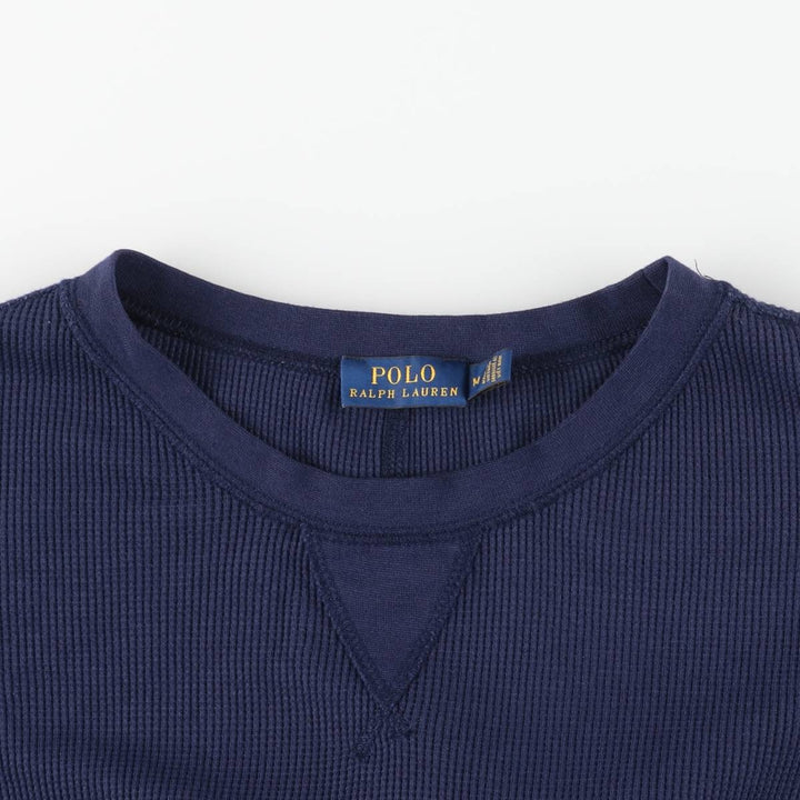 Ralph Lauren POLO RALPH LAUREN long-sleeved long dress, women's size M cotton navy blue type Vintage Second Hand