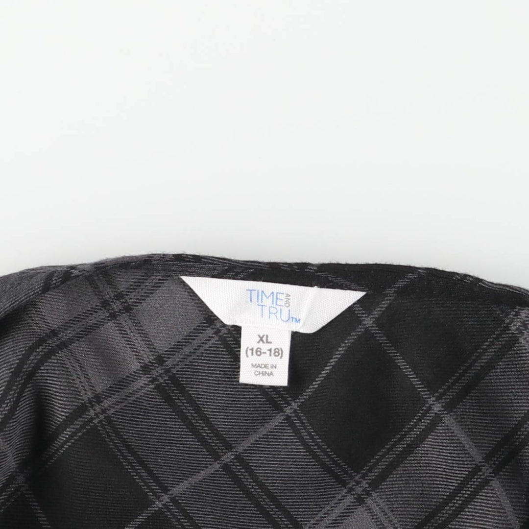 TIME ANG TRU Check Pattern Long Camisole Dress, Women's XL polyester black type Vintage Second Hand