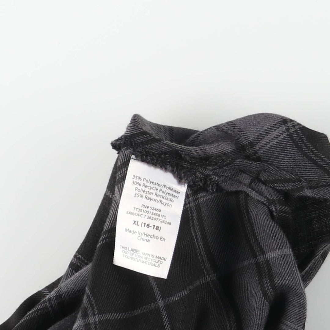 TIME ANG TRU Check Pattern Long Camisole Dress, Women's XL polyester black type Vintage Second Hand