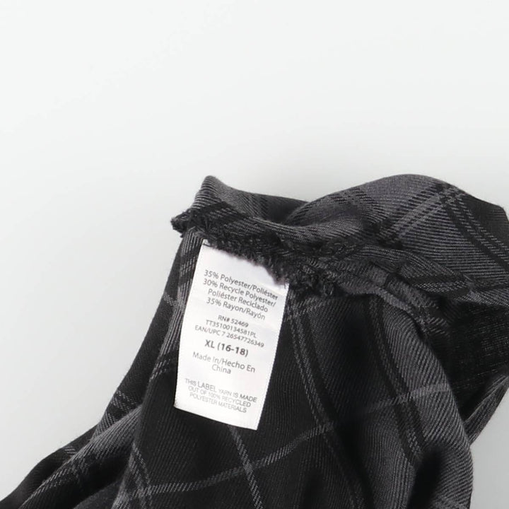 TIME ANG TRU Check Pattern Long Camisole Dress, Women's XL polyester black type Vintage Second Hand