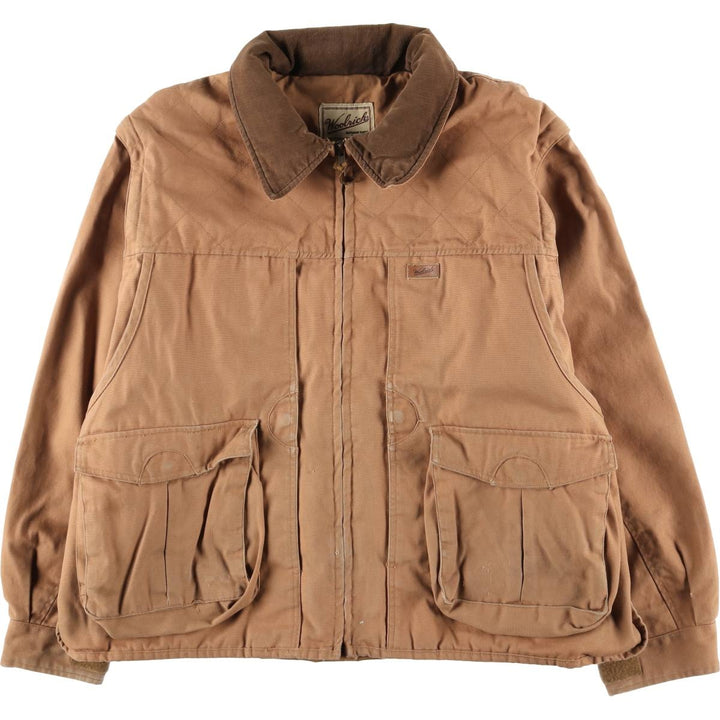 90s-00'S WOOLRICH padded duck hunting jacket, men's size L cotton brown type Vintage Second Hand