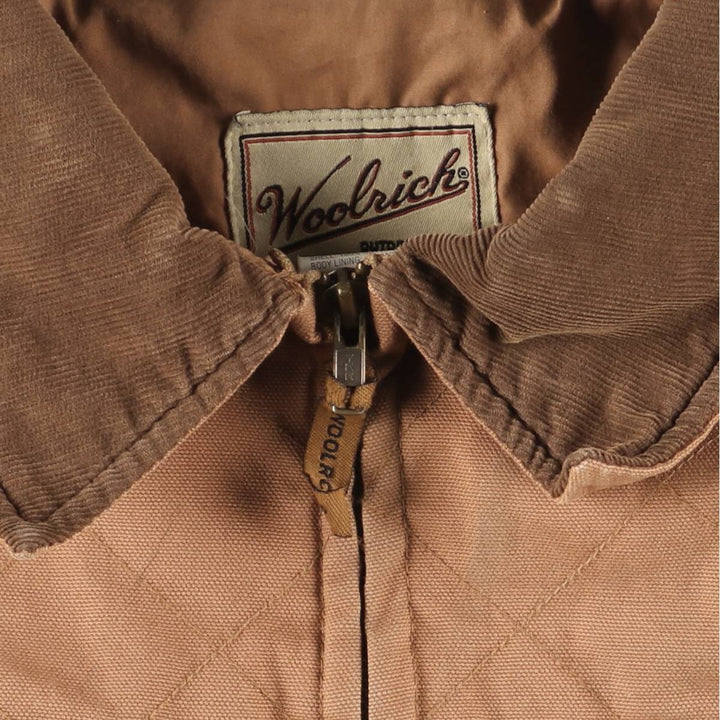 90s-00'S WOOLRICH padded duck hunting jacket, men's size L cotton brown type Vintage Second Hand