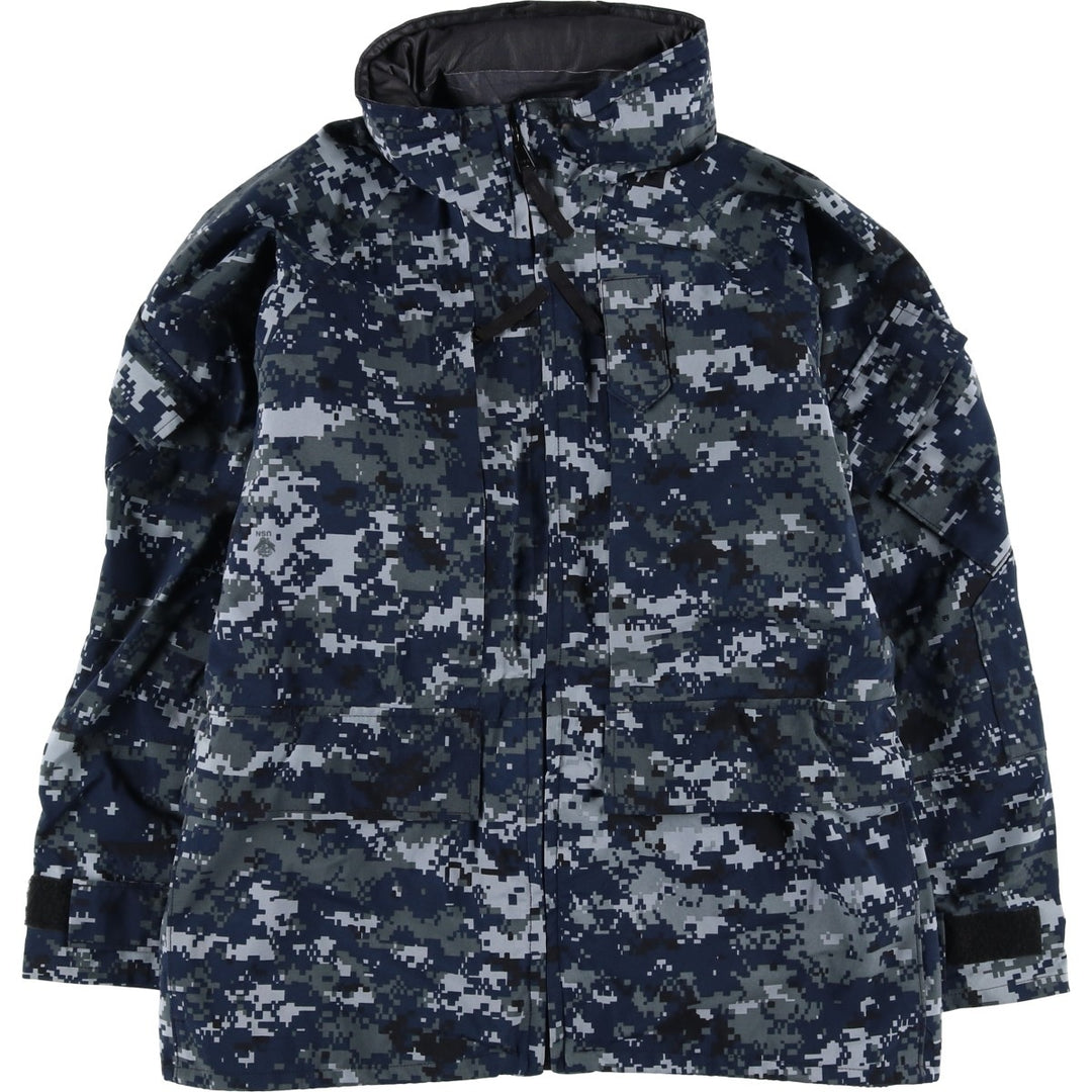 Authentic US military camouflage pattern NWU digital camo military Gore-Tex parka, made in the USA, medium-short, men's size M. Nylon navy blue type Vintage Second Hand