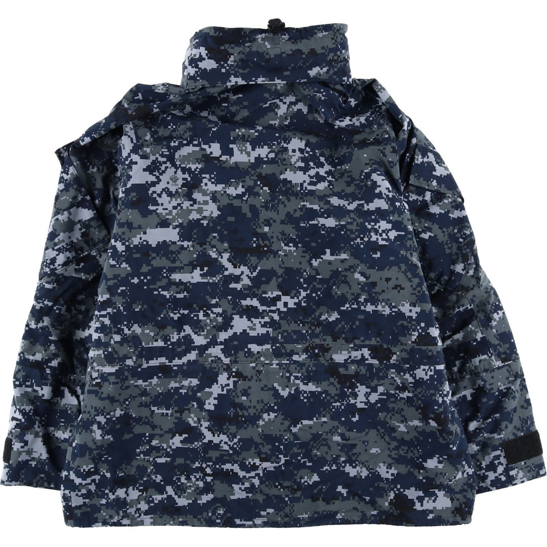 Authentic 2000'S US military camouflage pattern NWU digital camo military Gore-Tex parka, made in the USA, size MEDIUM-SHORT, equivalent to men's M Nylon Navy blue Vintage Second Hand