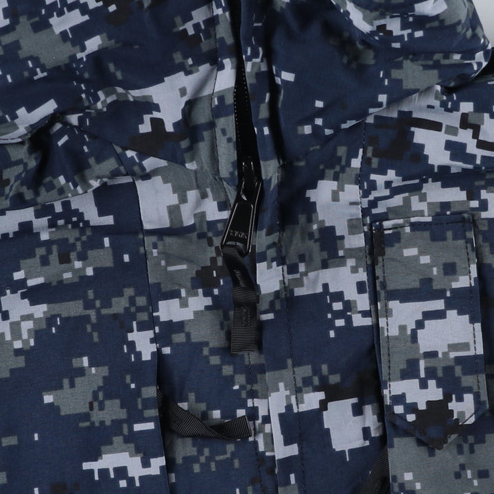 Authentic 2000'S US military camouflage pattern NWU digital camo military Gore-Tex parka, made in the USA, size MEDIUM-SHORT, equivalent to men's M Nylon Navy blue Vintage Second Hand