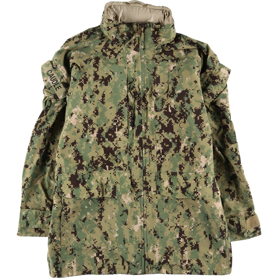 Authentic US military camouflage pattern military Gore-Tex parka, made in the USA, Medium X-Long, equivalent to a men's size M Nylon Khaki type Vintage Second Hand