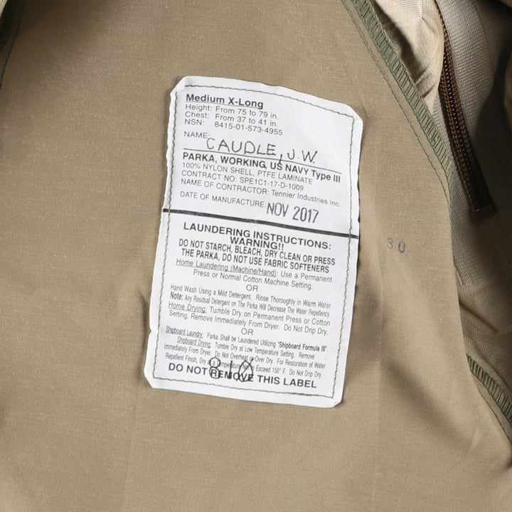 Authentic US military camouflage pattern military Gore-Tex parka, made in the USA, Medium X-Long, equivalent to a men's size M Nylon Khaki type Vintage Second Hand
