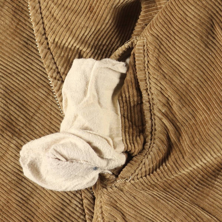 Vintage 1950'S UNKNOWN corduroy boa jacket, size S, men's unclear brown type Vintage Second Hand