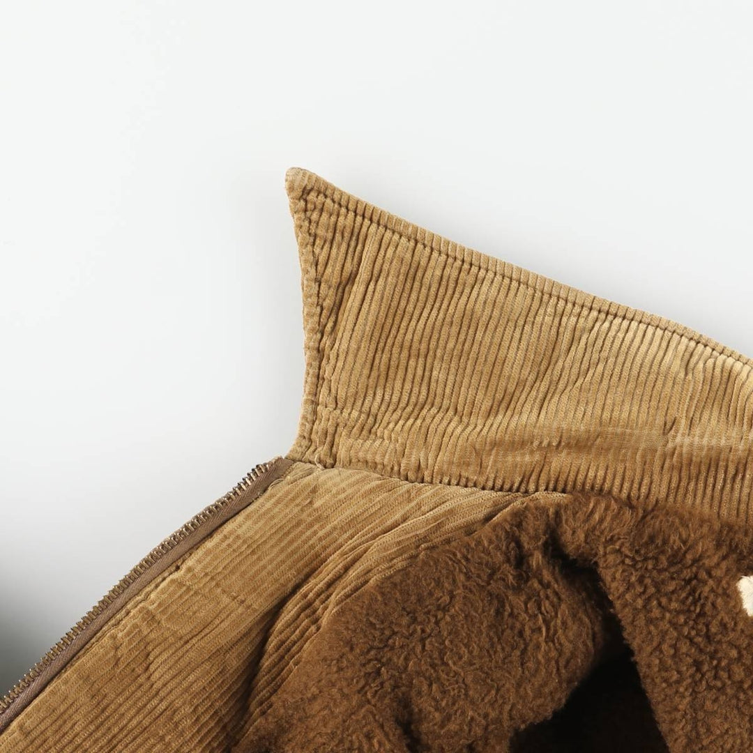 Vintage 1950'S UNKNOWN corduroy boa jacket, size S, men's unclear brown type Vintage Second Hand