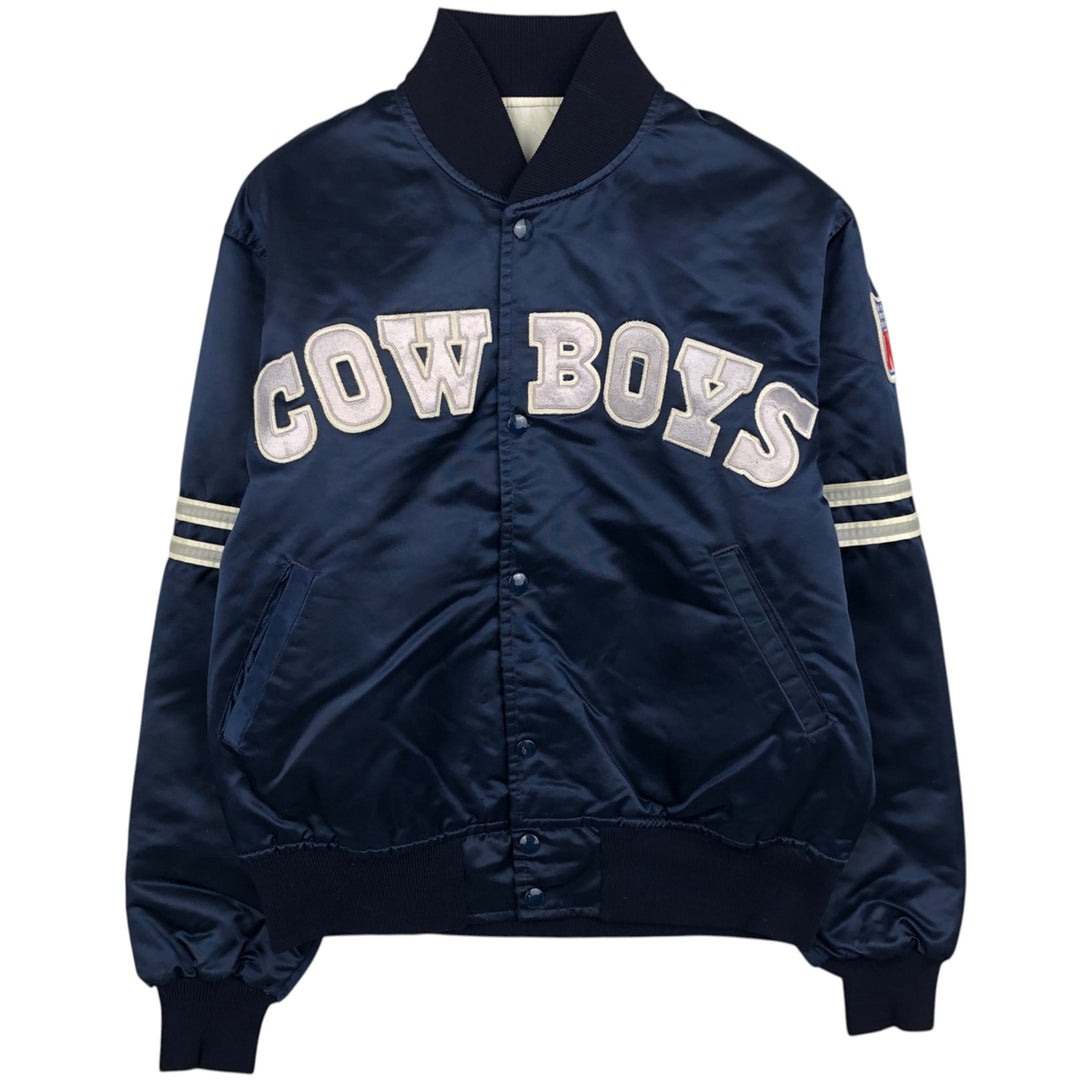 80s-90'S Starter PRO LINE Nylon Stadium Jacket Award Jacket Varsity Jacket Made in USA Men's Size M (approx.) Nylon Navy blue Vintage Second Hand