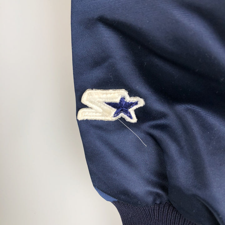 80s-90'S Starter PRO LINE Nylon Stadium Jacket Award Jacket Varsity Jacket Made in USA Men's Size M (approx.) Nylon Navy blue Vintage Second Hand