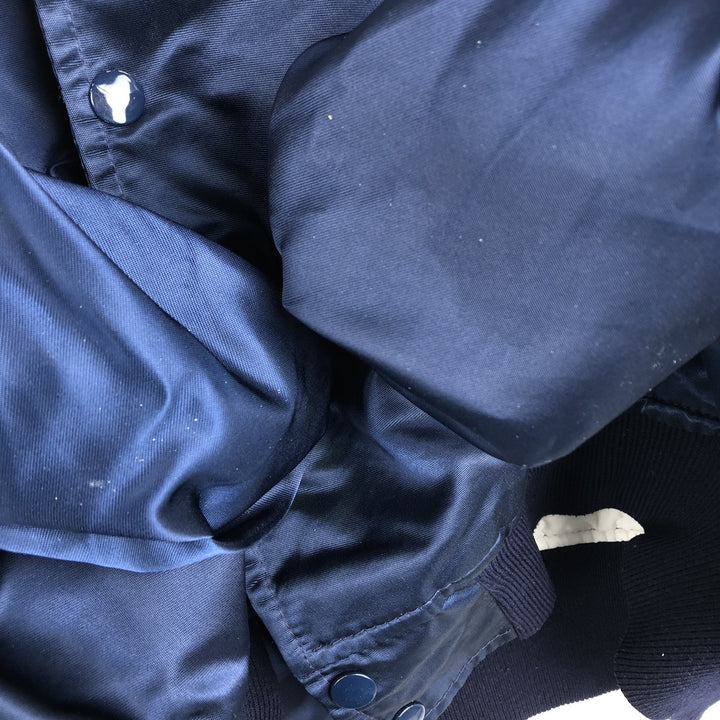 80s-90'S Starter PRO LINE Nylon Stadium Jacket Award Jacket Varsity Jacket Made in USA Men's Size M (approx.) Nylon Navy blue Vintage Second Hand