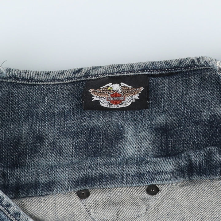 Harley-Davidson Cut-Off Denim Vest, Women's Size S (approx.) unclear blue type Vintage Second Hand