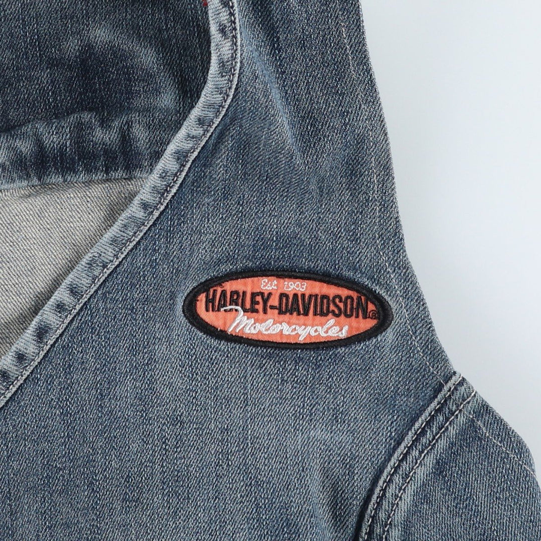 Harley-Davidson Cut-Off Denim Vest, Women's Size S (approx.) unclear blue type Vintage Second Hand