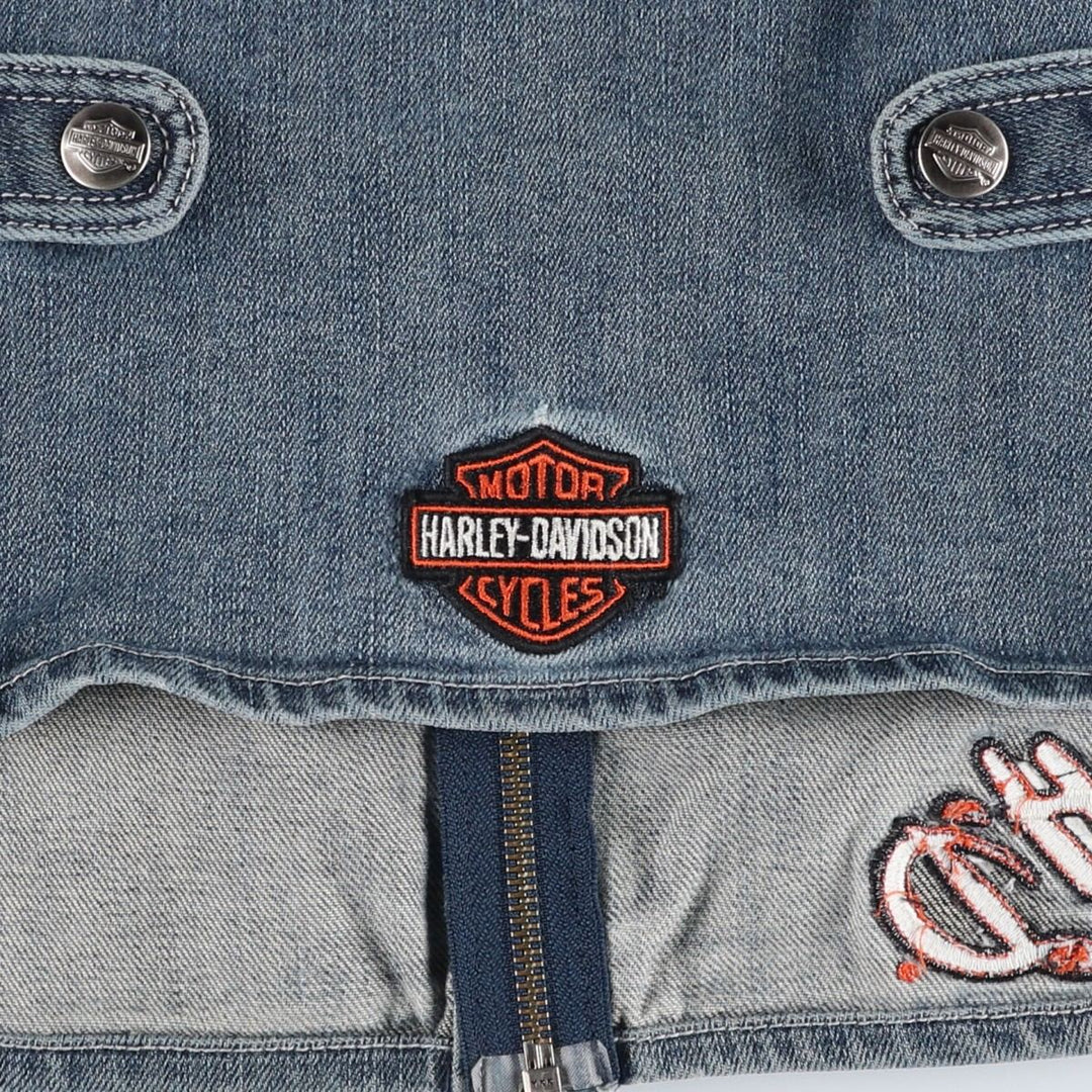 Harley-Davidson Cut-Off Denim Vest, Women's Size S (approx.) unclear blue type Vintage Second Hand