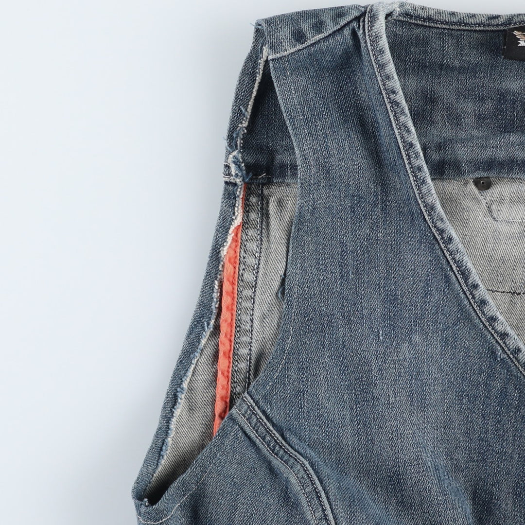 Harley-Davidson Cut-Off Denim Vest, Women's Size S (approx.) unclear blue type Vintage Second Hand
