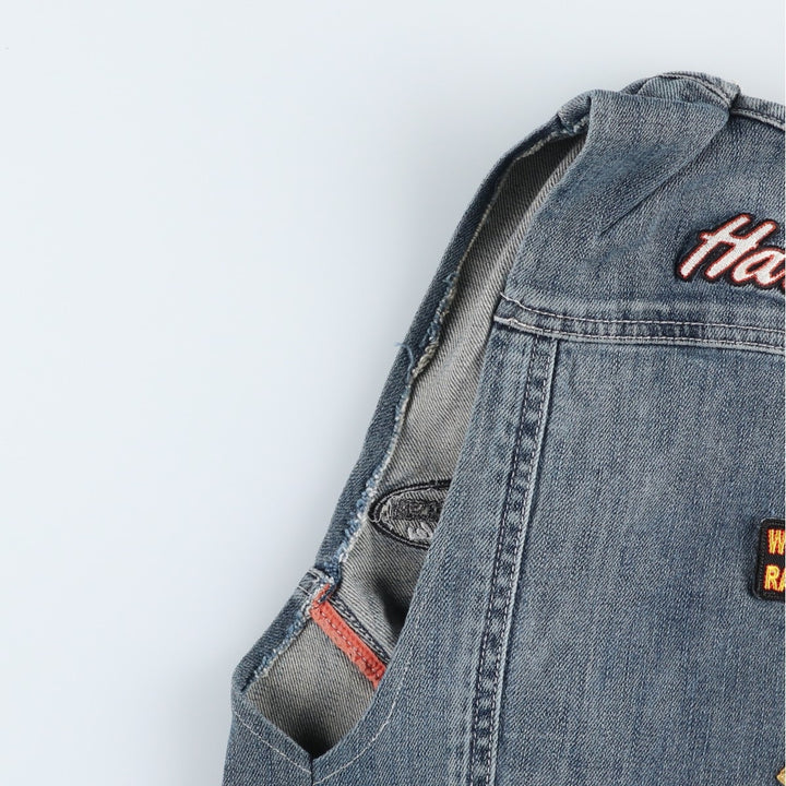 Harley-Davidson Cut-Off Denim Vest, Women's Size S (approx.) unclear blue type Vintage Second Hand