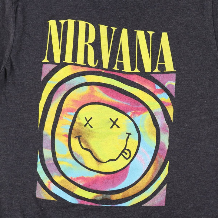 NIRVANA Nirvana Band T-shirt, Band T, Men's L size cotton black type Vintage Second Hand