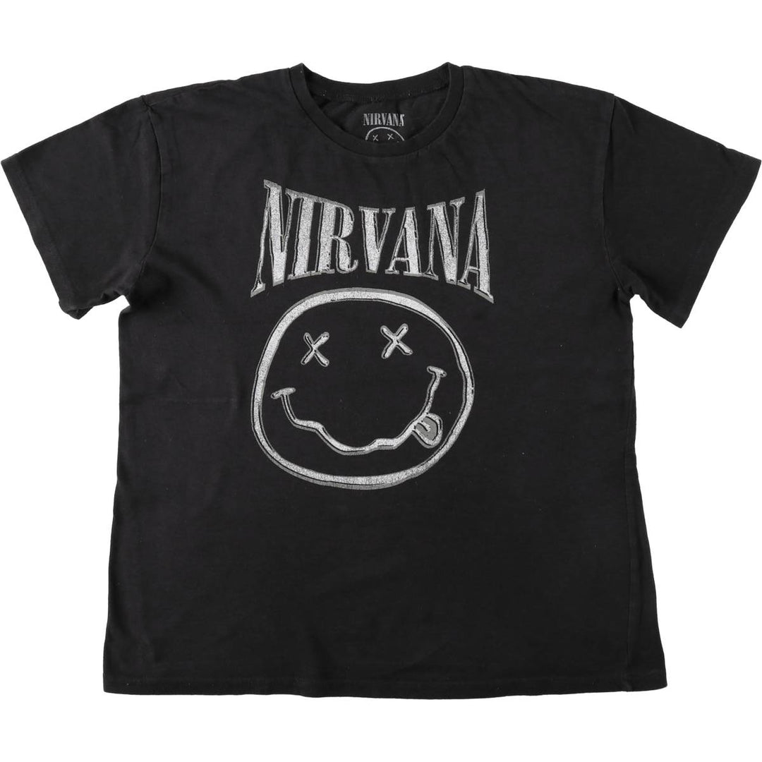 NIRVANA Nirvana Band T-shirt, Band T, Men's M size cotton black type Vintage Second Hand