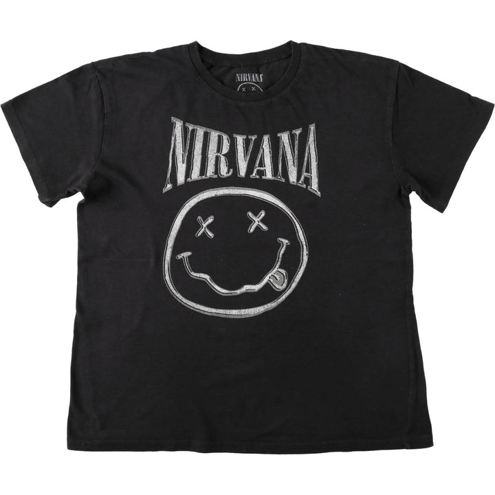 NIRVANA Nirvana Band T-shirt, Band T, Men's M size cotton black type Vintage Second Hand
