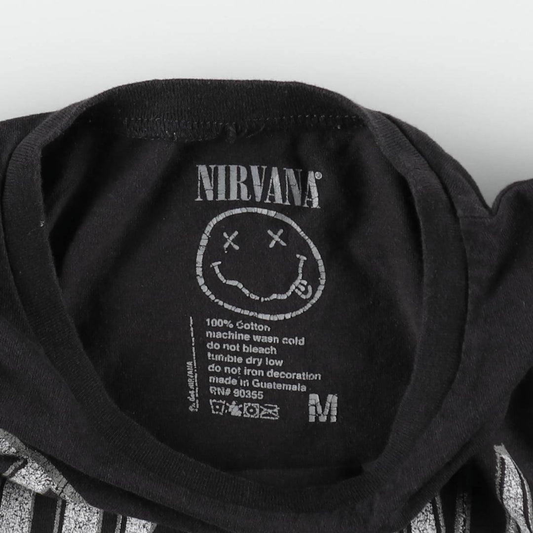 NIRVANA Nirvana Band T-shirt, Band T, Men's M size cotton black type Vintage Second Hand