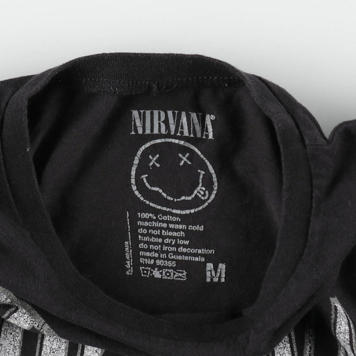 NIRVANA Nirvana Band T-shirt, Band T, Men's M size cotton black type Vintage Second Hand