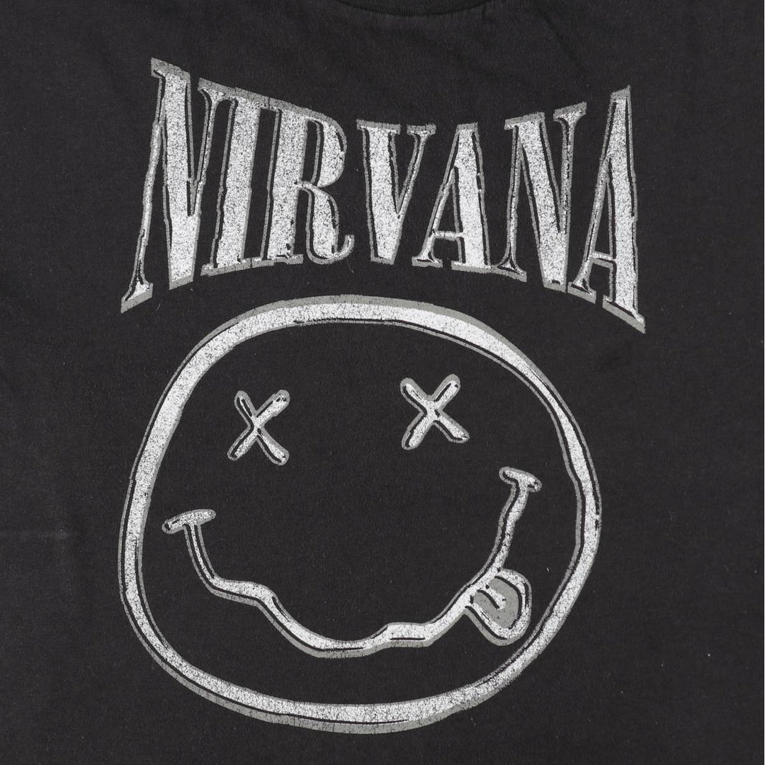 NIRVANA Nirvana Band T-shirt, Band T, Men's M size cotton black type Vintage Second Hand