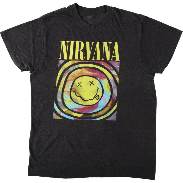 NIRVANA Nirvana Band T-shirt, Band T, Men's XL size unclear black type Vintage Second Hand