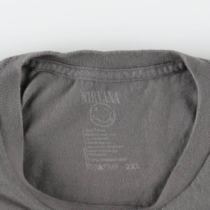 NIRVANA band t-shirt, men's size XXL equivalent. cotton Charcoal Vintage Second Hand