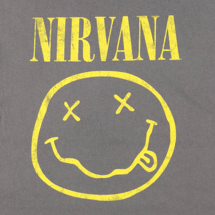 NIRVANA band t-shirt, men's size XXL equivalent. cotton Charcoal Vintage Second Hand