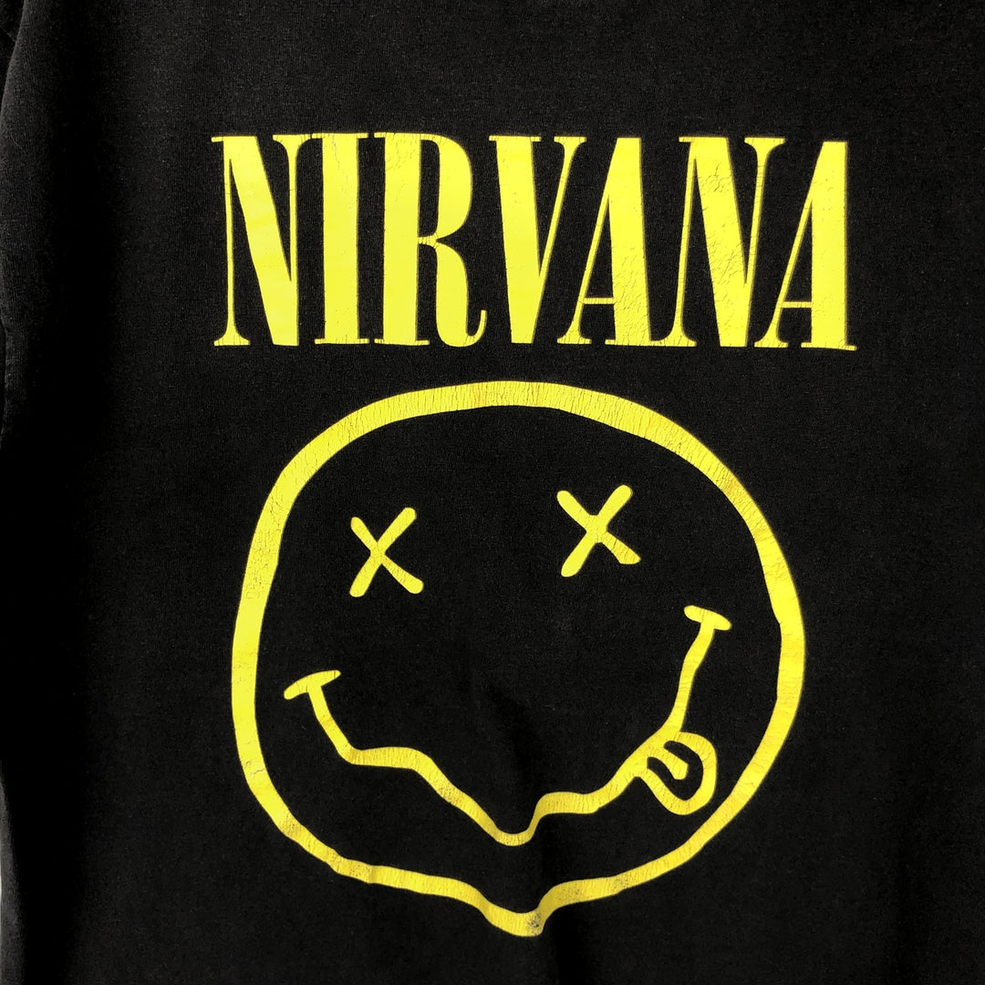 NIRVANA Nirvana Band T-shirt, Band T, Men's L size cotton black type Vintage Second Hand