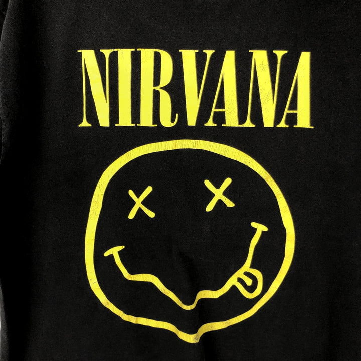 NIRVANA Nirvana Band T-shirt, Band T, Men's L size cotton black type Vintage Second Hand