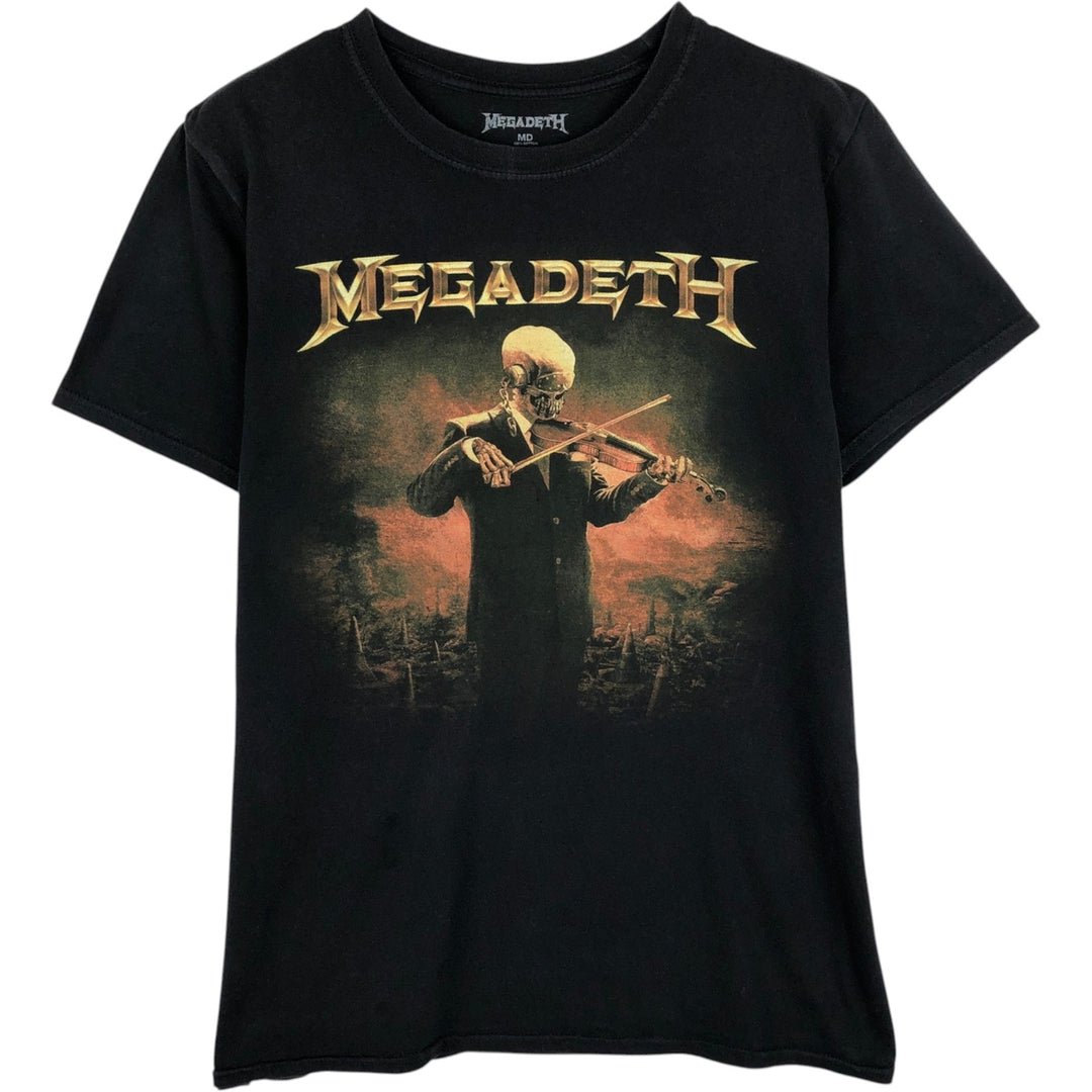 MEGADETH Skull Pattern Band T-Shirt (Men's Size M) cotton black type Vintage Second Hand