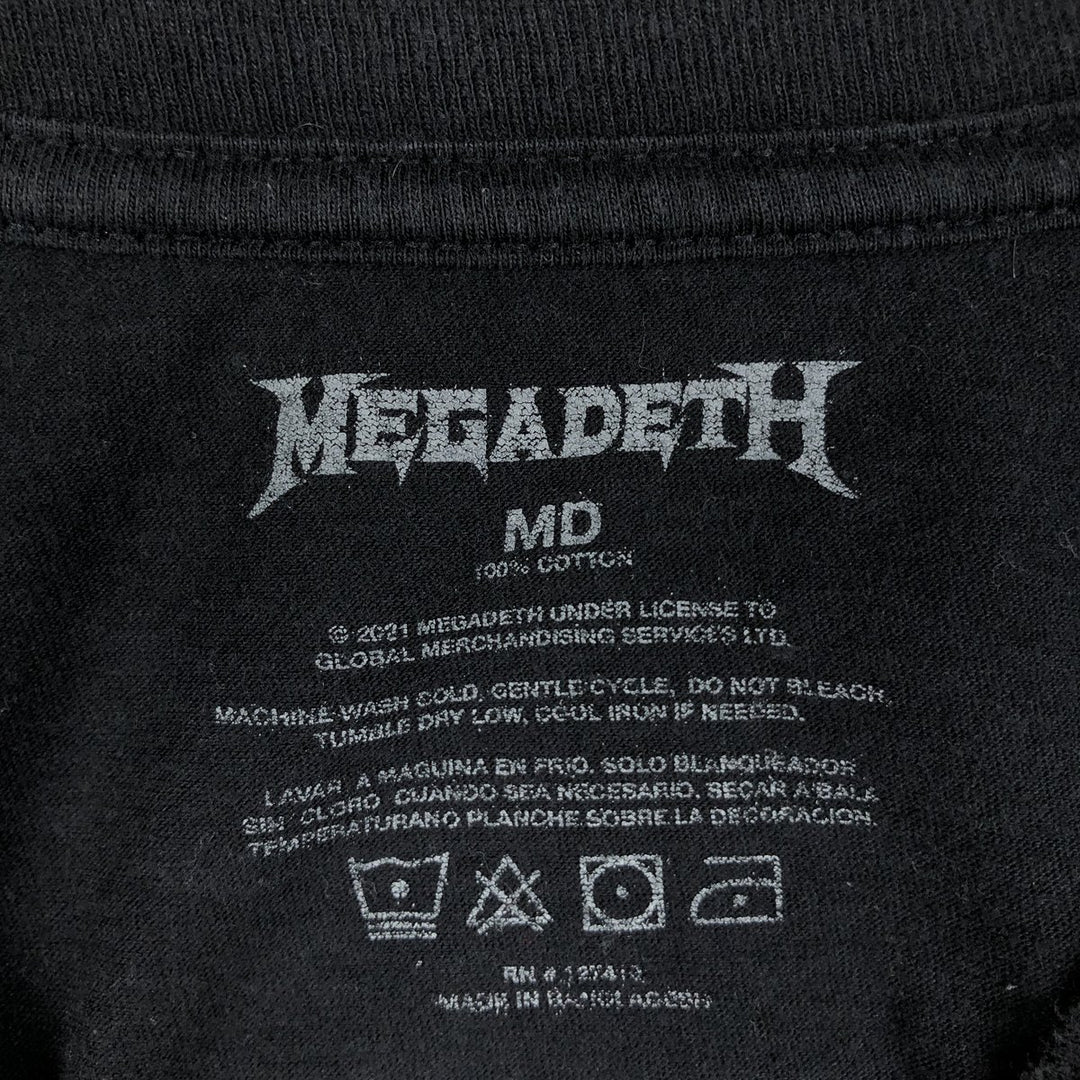 MEGADETH Skull Pattern Band T-Shirt (Men's Size M) cotton black type Vintage Second Hand