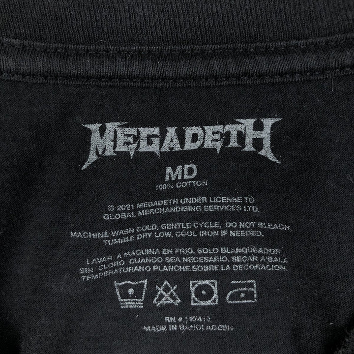 MEGADETH Skull Pattern Band T-Shirt (Men's Size M) cotton black type Vintage Second Hand