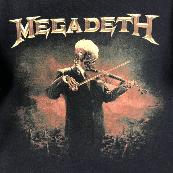 MEGADETH Skull Pattern Band T-Shirt (Men's Size M) cotton black type Vintage Second Hand
