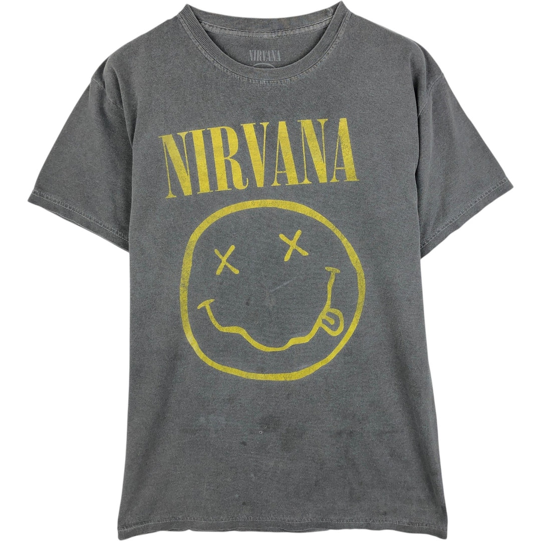 NIRVANA Nirvana Band T-shirt, Band T, Men's M size cotton gray type Vintage Second Hand