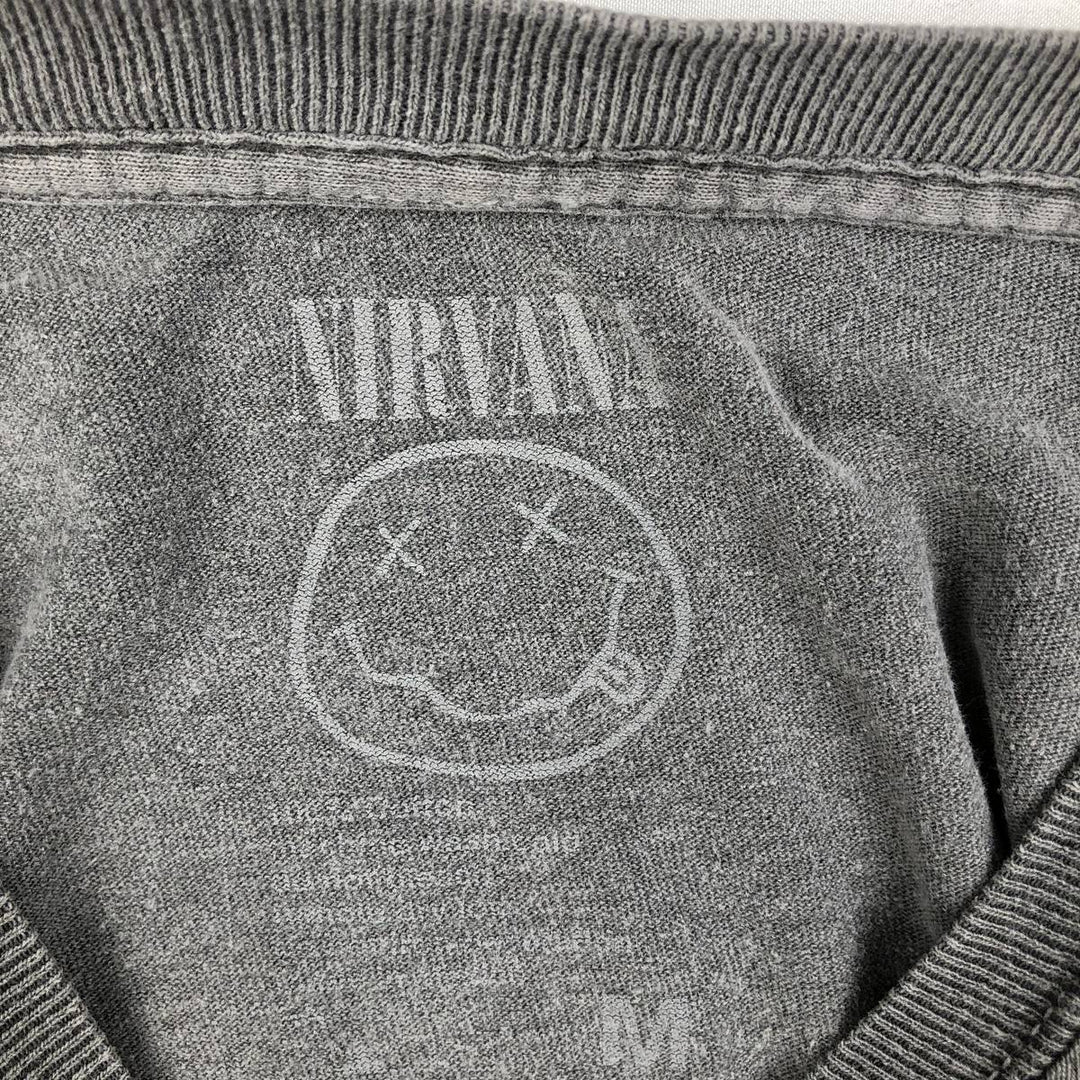 NIRVANA Nirvana Band T-shirt, Band T, Men's M size cotton gray type Vintage Second Hand